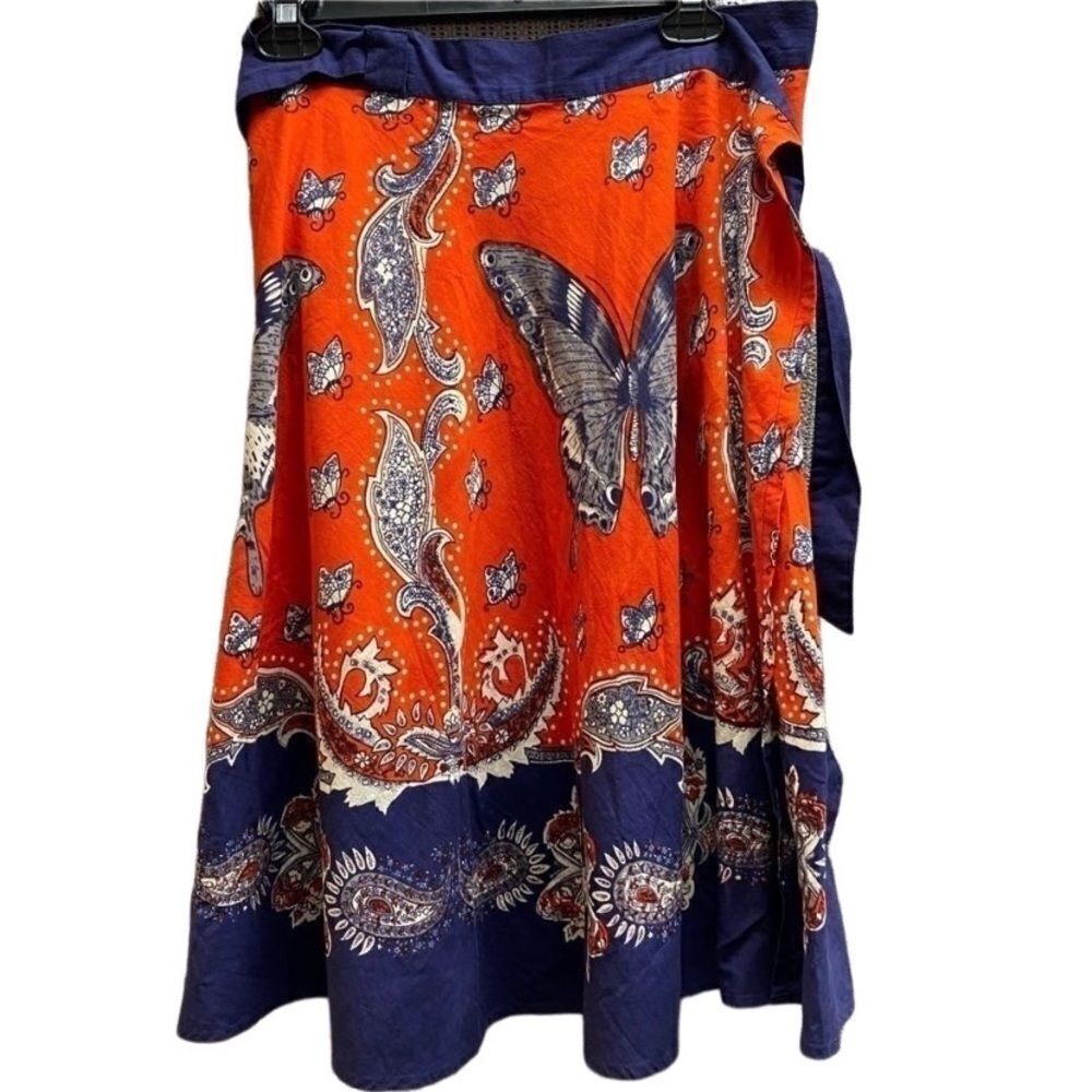 Lucky Brand butterfly wraparound tie skirt/ size Ex small